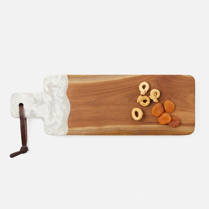 Blue Pheasant AUSTIN SWIRLED SERVING BOARD White 22 x 7.5