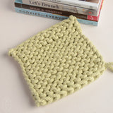 Creative Co-op SQUARE COTTON KNIT POT HOLDER Flax