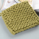 Creative Co-op SQUARE COTTON KNIT POT HOLDER Green